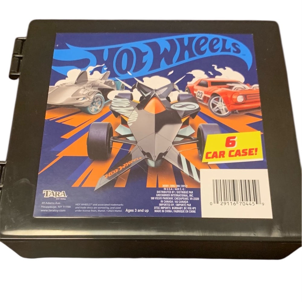 Hot Wheels 6-Car Carrying Case Black Plastic Durable Storage Box‎